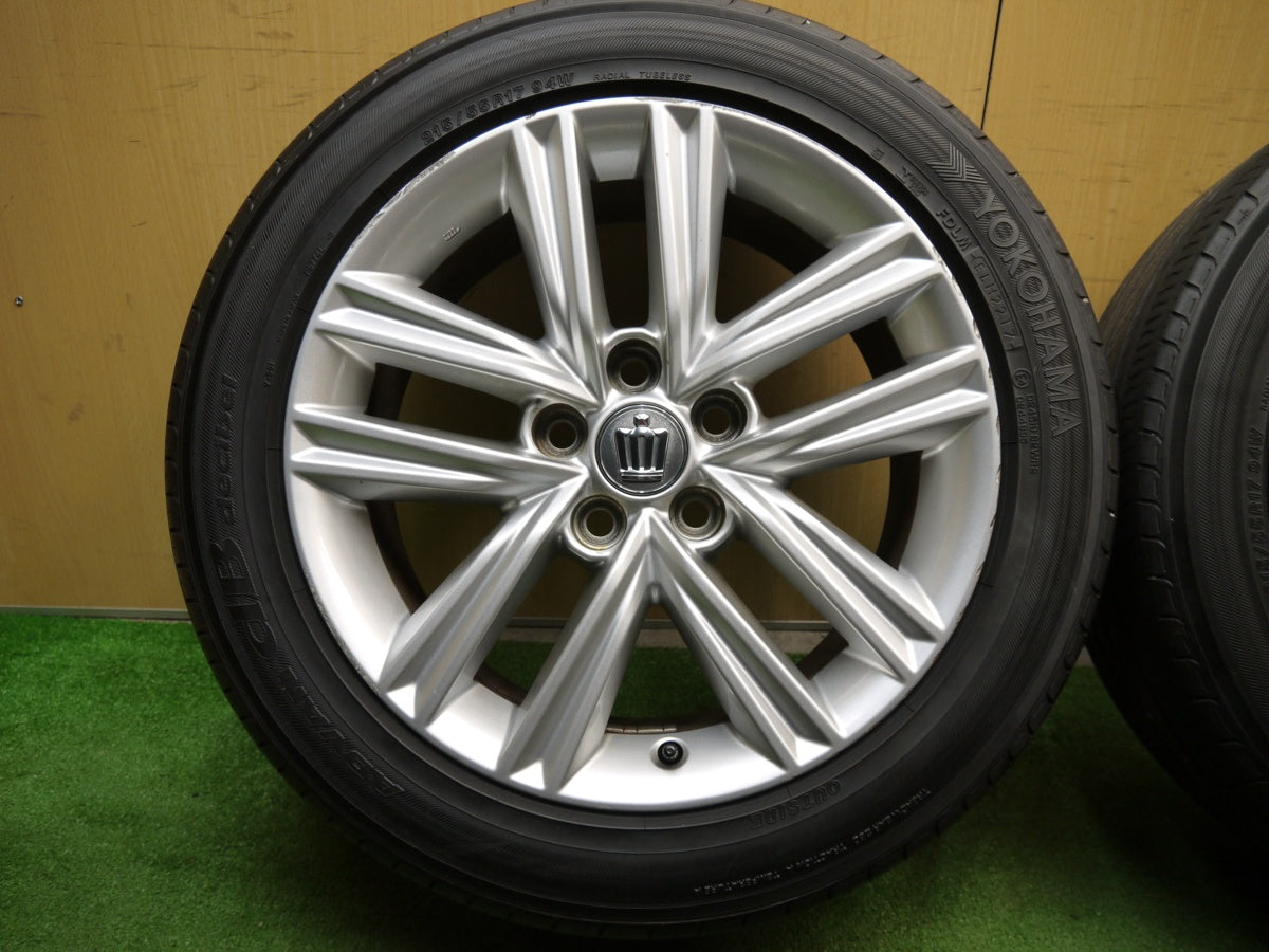 *送料無料* トヨタ 210系 クラウン アスリート 純正 215/55R17★215/55R17 ヨコハマ アドバン dB デシベル 17インチ PCD114.3/5H★2031409クノ