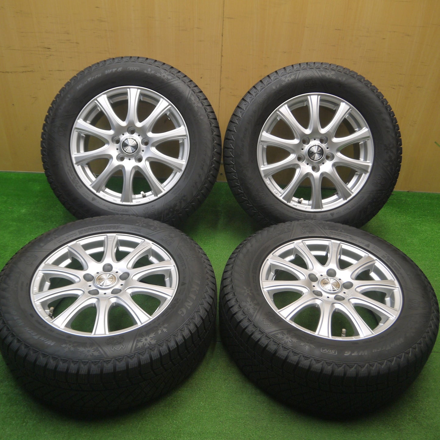 [送料無料] バリ溝！22年！キレイ！9.5分以上★スタッドレス 215/65R16 バイキング WINTECH WT6 SUV LAUFBAHN ラウフバーン 16インチ PCD114.3/5H★4121109Hス