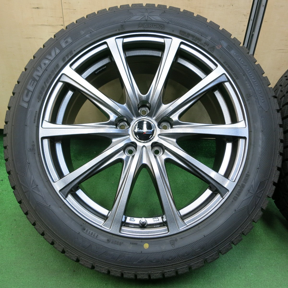 *送料無料* バリ溝！キレイ！9.5分以上★スタッドレス 235/50R18 グッドイヤー アイスナビ6 EuroSpeed MANARAY SPORT 18インチ PCD114.3/5H★4050811イス