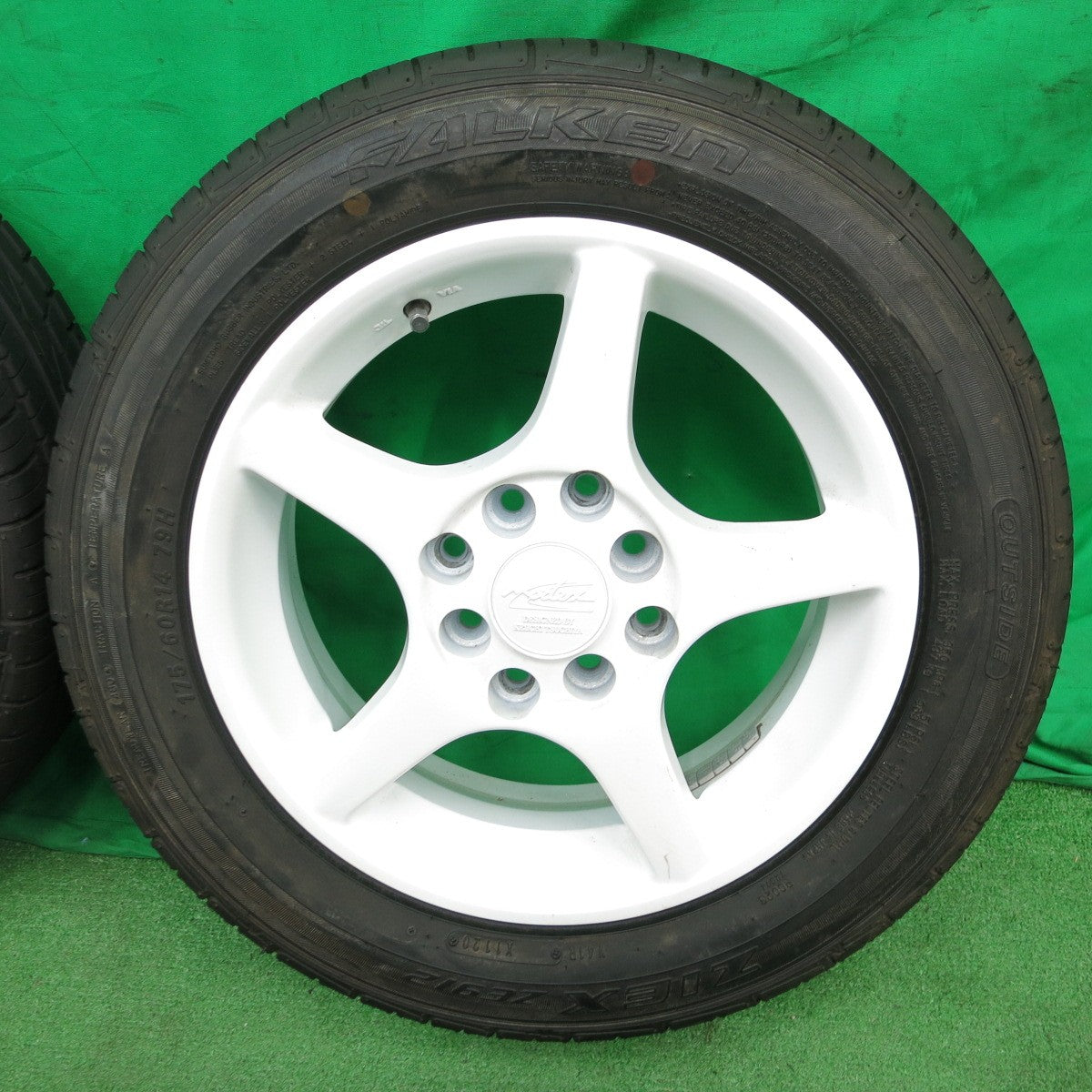 *送料無料* タイヤ未使用！20年★Modex 土屋圭市 モデル 175/60R14 ファルケン ジークス ZE912 14インチ PCD100 114.3/4H マルチ★4051005ナノ