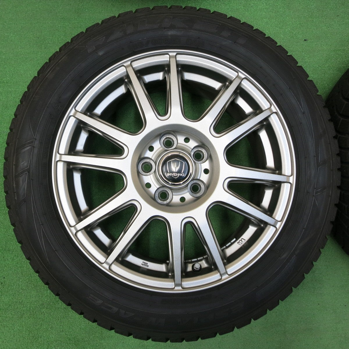 *送料無料* バリ溝！キレイ！9分★スタッドレス 185/60R15 ファルケン エスピア W-ACE INVERNO インヴェルノ 15インチ PCD100/5H★4050110イス