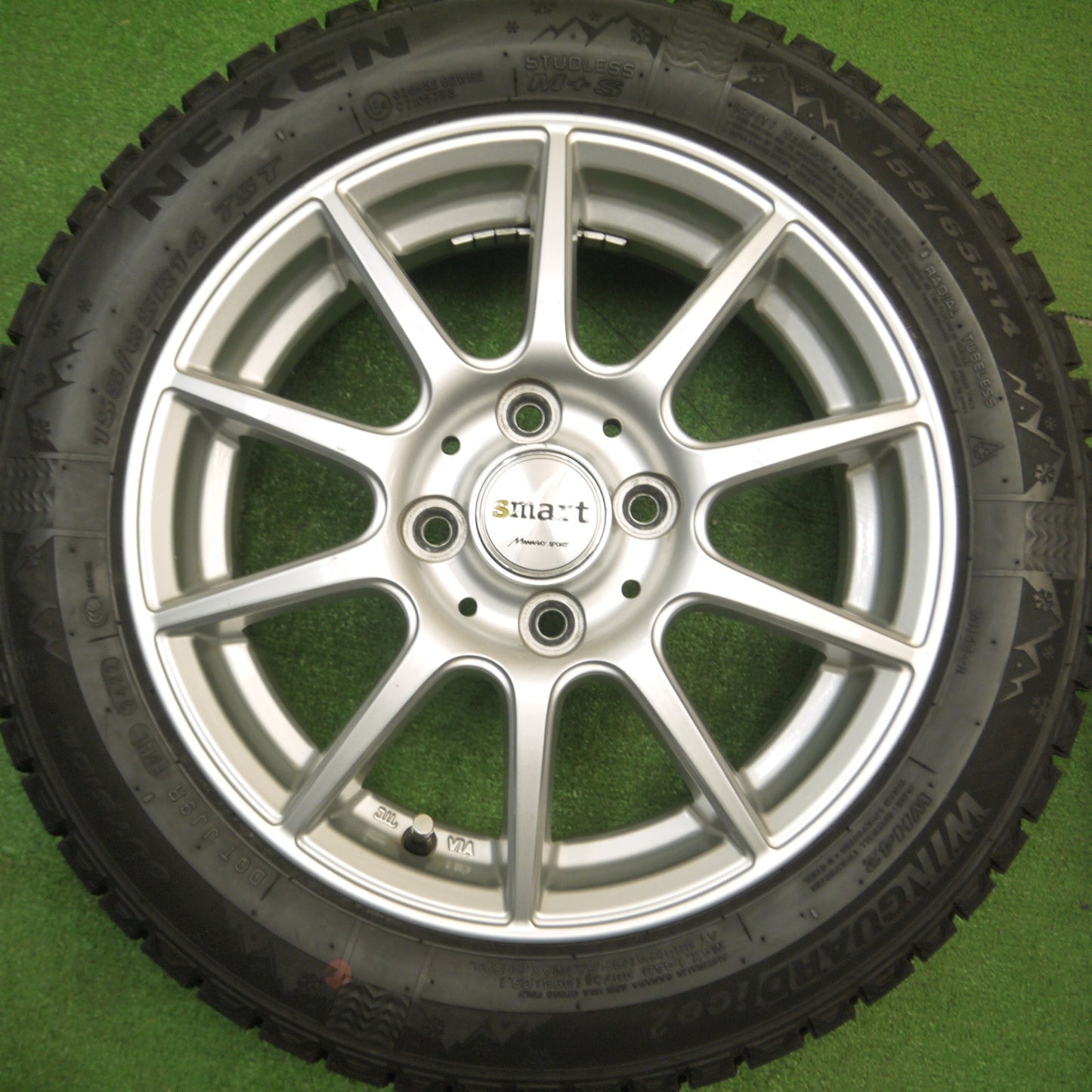 [送料無料] バリ溝！22年！9.5分★スタッドレス 155/65R14 ネクセン ウィンガード アイス2 WH42 smart MANARAY SPORT スマート マナレイ 14インチ PCD100/4H★5010601Hス