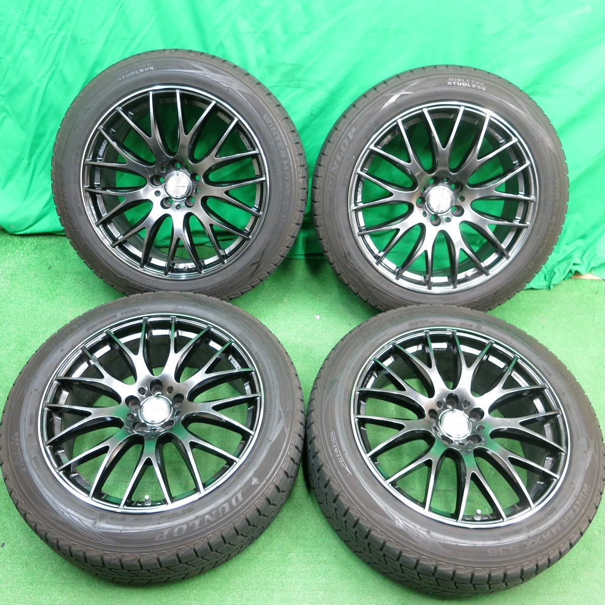 *送料無料* バリ溝！9分★RAYS HOMURA 2×9 FC 235/55R20 スタッドレス ダンロップ ウインターマックス SJ8 レイズ ホムラ PCD114.3/5H★4042301ナス