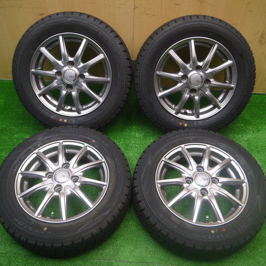 *送料無料* バリ溝！20年！キレイ！ほぼ10分★スタッドレス 155/65R13 ダンロップ ウインターマックス WM02 SIBILLA NEXT GS-5 シビラ PCD100/4H★4081903Hス