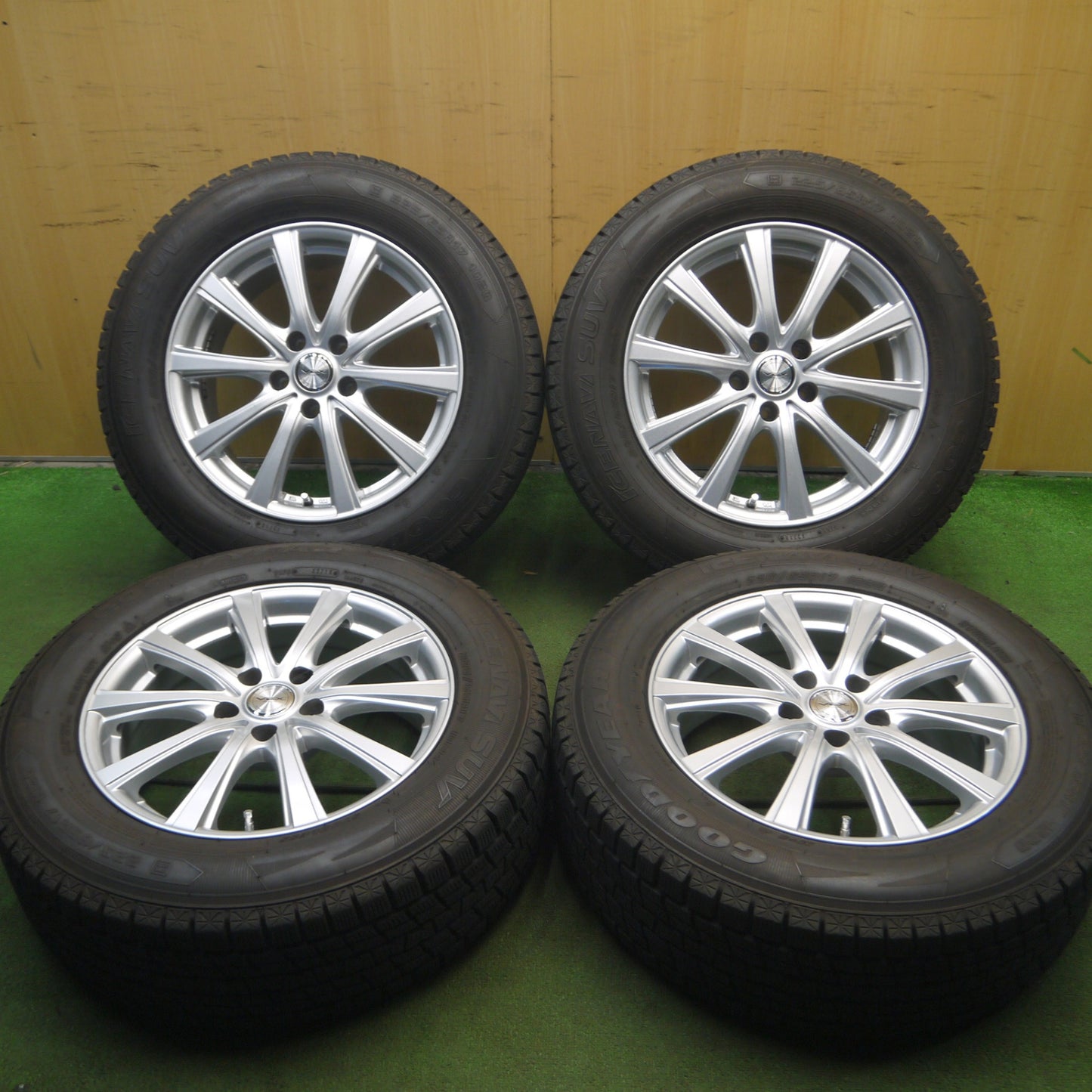 *送料無料* バリ溝！キレイ！9.5分★スタッドレス 225/65R17 グッドイヤー アイスナビ SUV V.E.X. VEX 17インチ PCD114.3/5H★4031905Hス