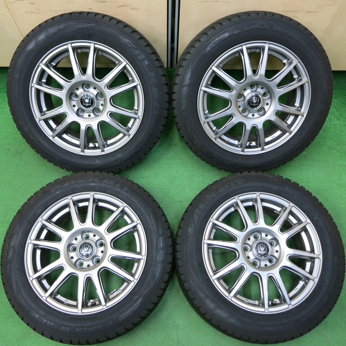 *送料無料* バリ溝！キレイ！9分★スタッドレス 185/60R15 ファルケン エスピア W-ACE INVERNO インヴェルノ 15インチ PCD100/5H★4050110イス