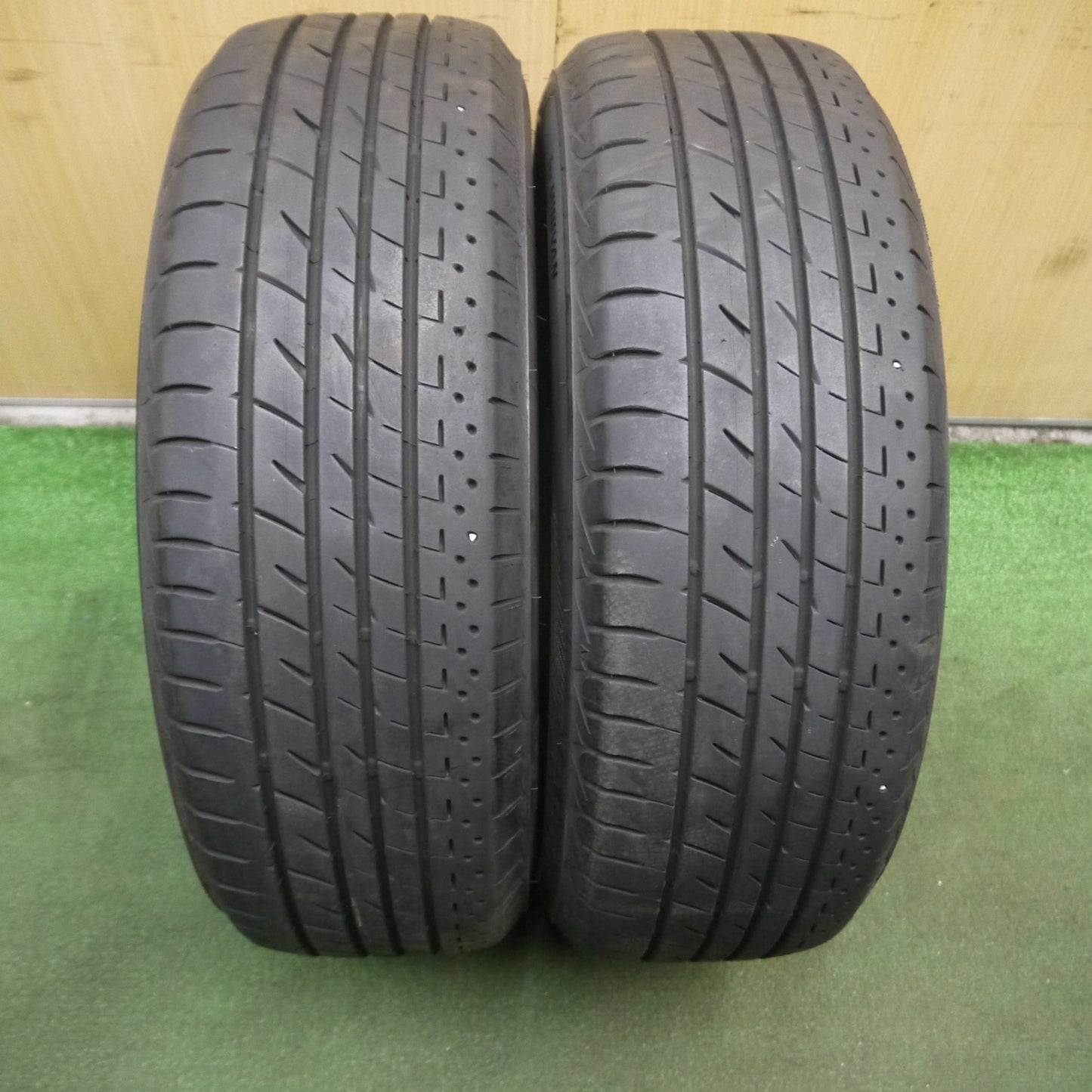 *送料無料* バリ溝！9分★195/65R15 ブリヂストン プレイズ PX-RV スチール ホイール 15インチ PCD114.3/5H★4032211Hノ