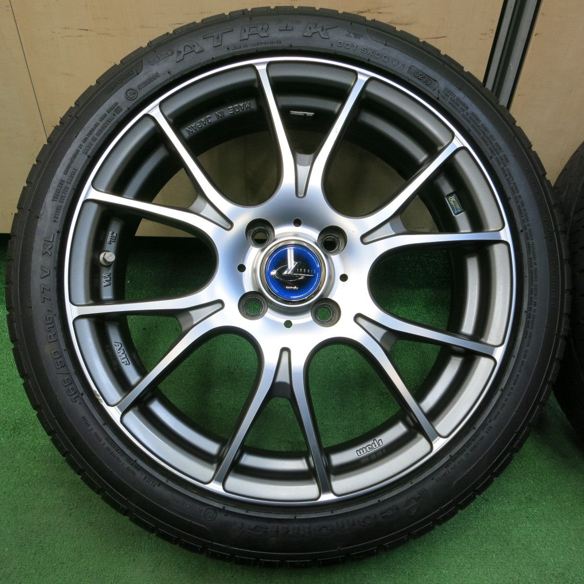 *送料無料* バリ溝！キレイ！8.5分★軽サイズ LEONIS AMF NAVIA02 165/50R16 エコノミスト ATR-K レオニス 16インチ PCD100/4H★4052301イノ