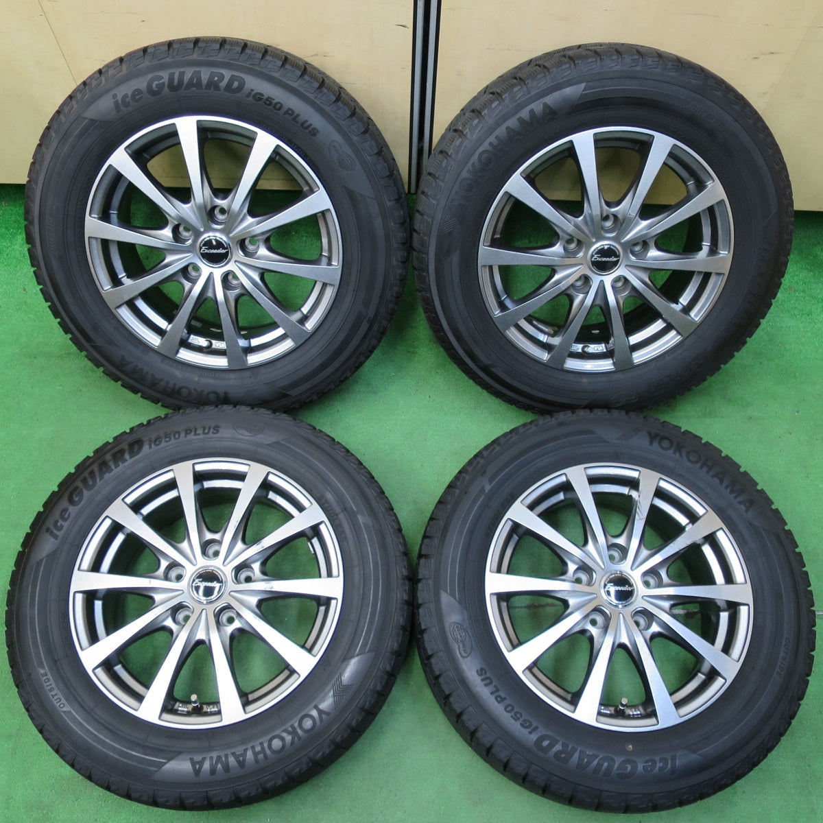 *送料無料* バリ溝！9.5分以上★スタッドレス 195/65R15 ヨコハマ アイスガード iG50 プラス Exceeder エクシーダー 15インチ PCD114.3/5H★4090501イス