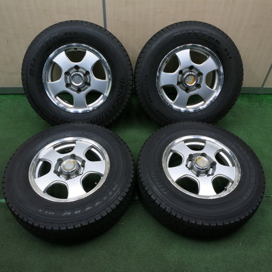 *送料無料* バリ溝！9.5分★ハイエース等 195/80R15 スタッドレス ブリヂストン ブリザック VL1 社外 アルミ 15インチ PCD139.7/6H★4032103NJス