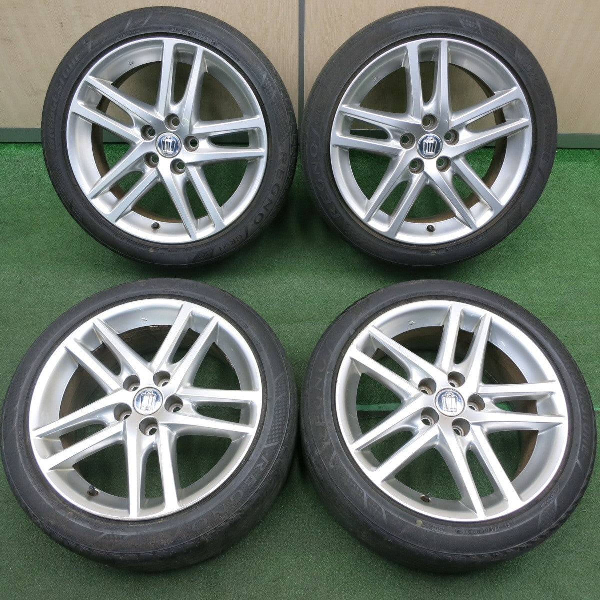 *送料無料* 4本価格★トヨタ 200系 クラウン アスリート 純正 225/45R18 ブリヂストン レグノ GR-XI 18インチ PCD114.3/5H★4040308TNノ