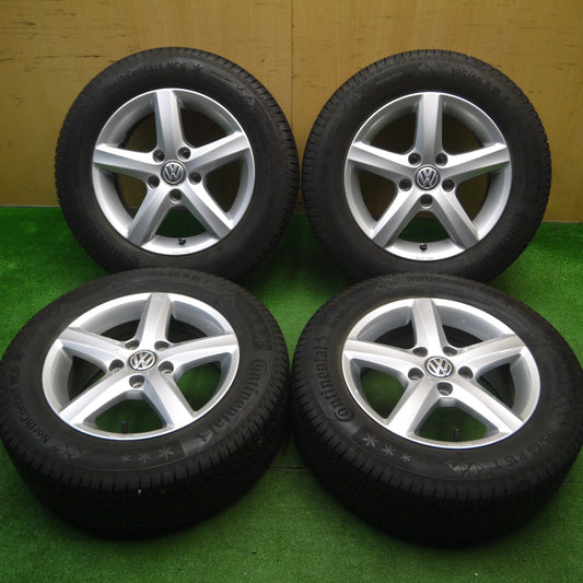 [送料無料] バリ溝！キレイ！8.5分★ワーゲン ゴルフ 純正 195/65R15 スタッドレス コンチネンタル ノースコンタクト NC6 15インチ PCD112/5H★4120305Hス