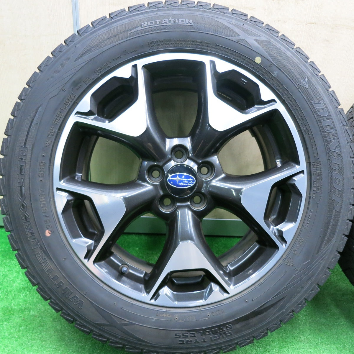 [送料無料] バリ溝！キレイ！9分★スバル XV 純正 225/60R17 スタッドレス ダンロップ ウインターマックス SJ8 17インチ PCD100/5H★4102801HAス