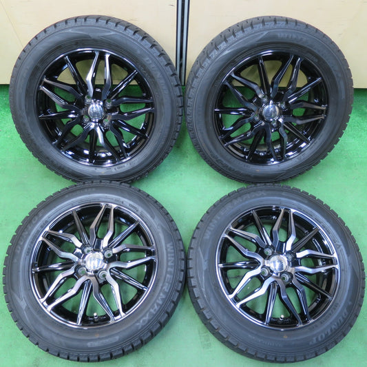 *送料無料* バリ溝！21年！キレイ！9.5分★スタッドレス 185/60R15 ダンロップ ウインターマックス WM02 diluce ディルーチェ 15インチ PCD100/4H★4072704イス