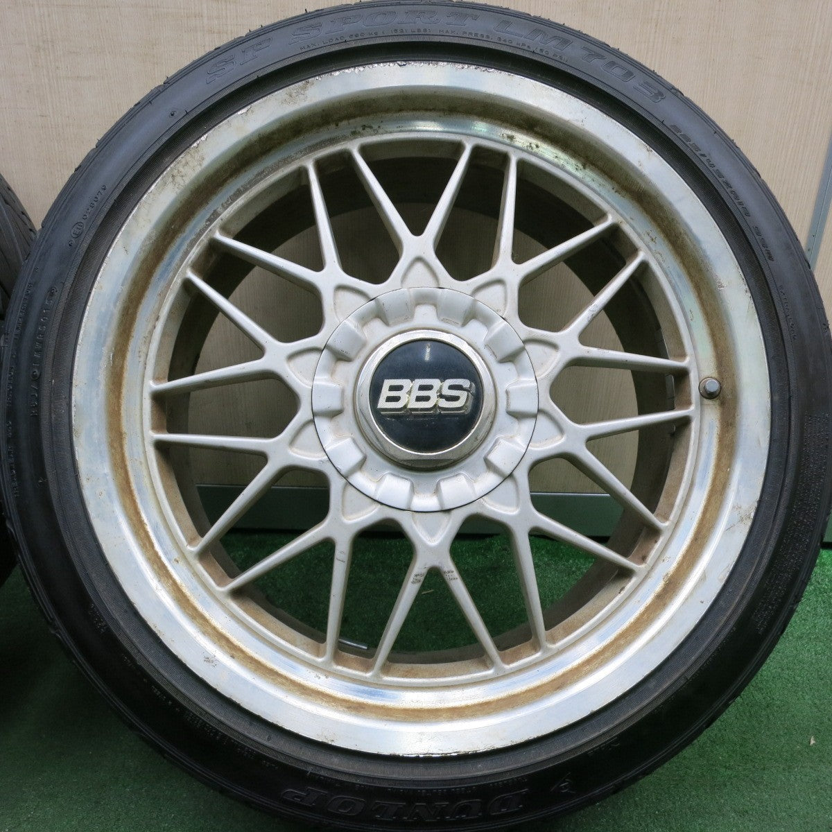 *送料無料* バリ溝！9.5分★BBS RG145 RG192 225/45R18 ダンロップ SPスポーツ LM703 18インチ PCD114.3/5H★4070902HAノ