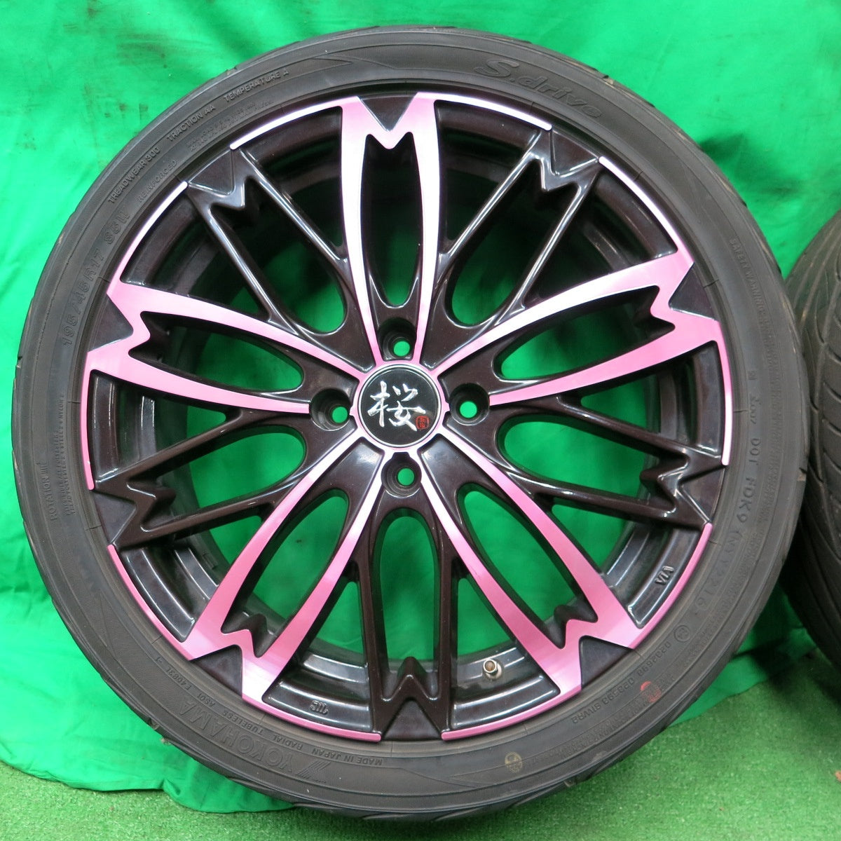 *送料無料* 4本価格★和道 桜 5分咲き 195/45R17 ヨコハマ S.drive 17インチ PCD100/4H★4050803ナノ