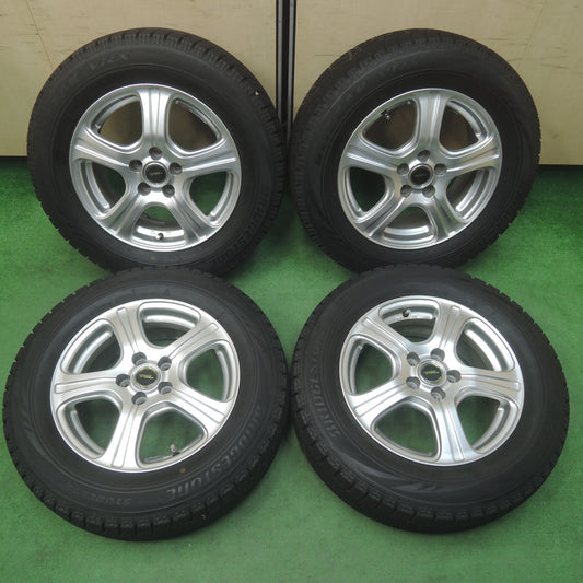 *送料無料* バリ溝！キレイ！9.5分以上★プリウス等 195/65R15 スタッドレス ブリヂストン ブリザック VRX TOPRUN トップラン 15インチ PCD100/5H★4032005SYス