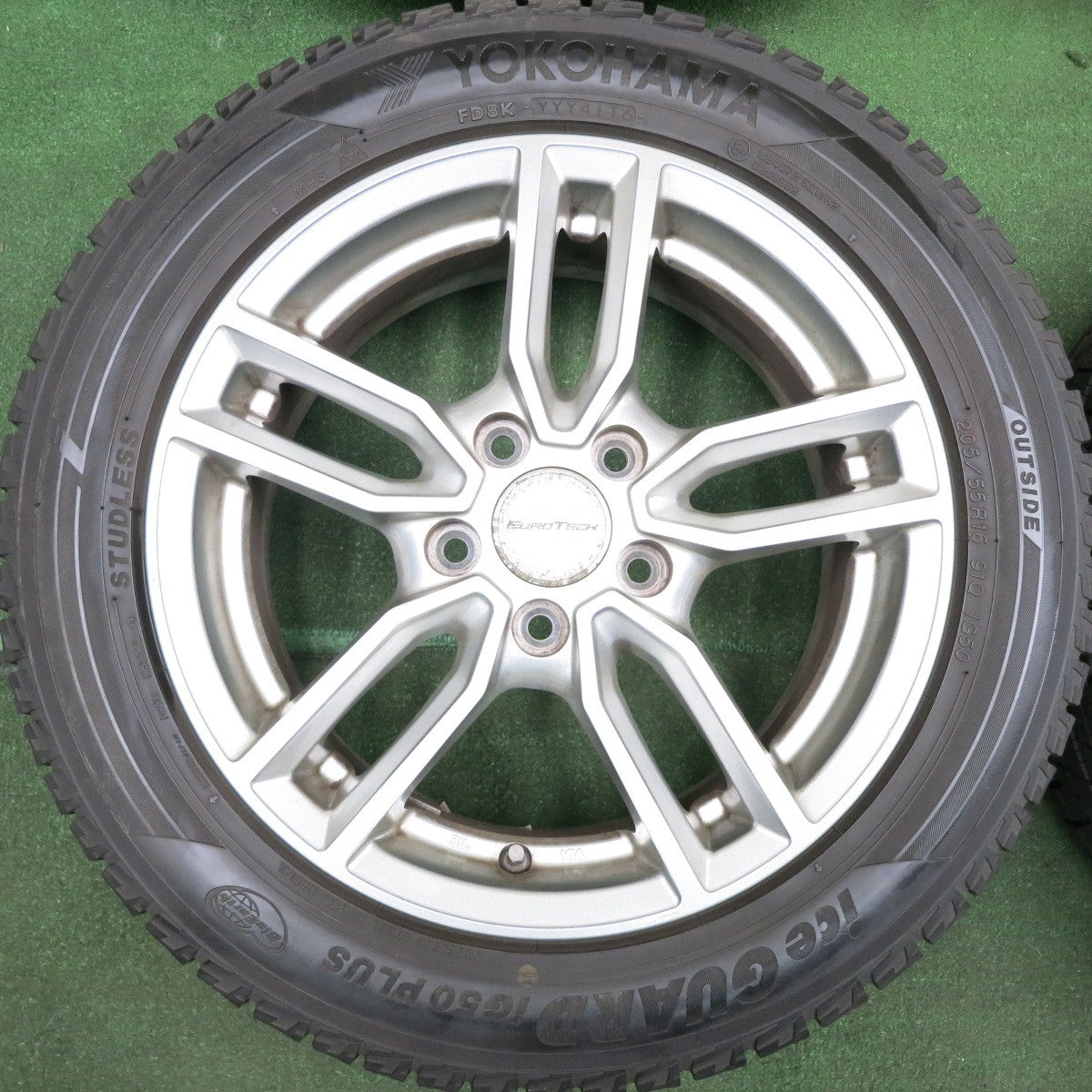 *送料無料* バリ溝！9.5分★ベンツ 等 EUROTECH 205/55R16 スタッドレス ヨコハマ アイスガード iG50 プラス ユーロテック PCD112/5H★4052204HAス