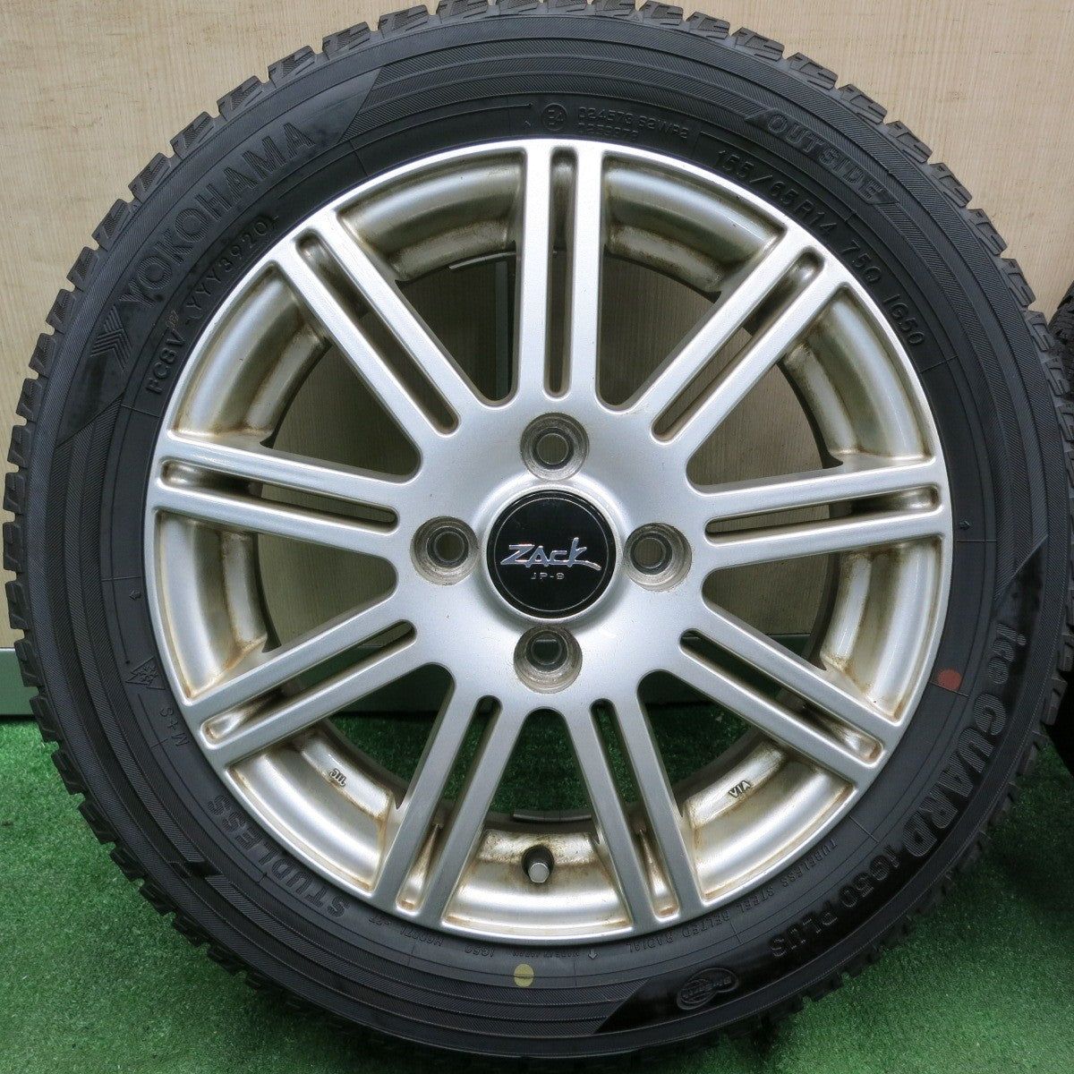 *送料無料* 超バリ溝！20年！ほぼ10分★スタッドレス 155/65R14 ヨコハマ アイスガード iG50 プラス ZACK JP-9 ザック 14インチ PCD100/4H★4062806HAス