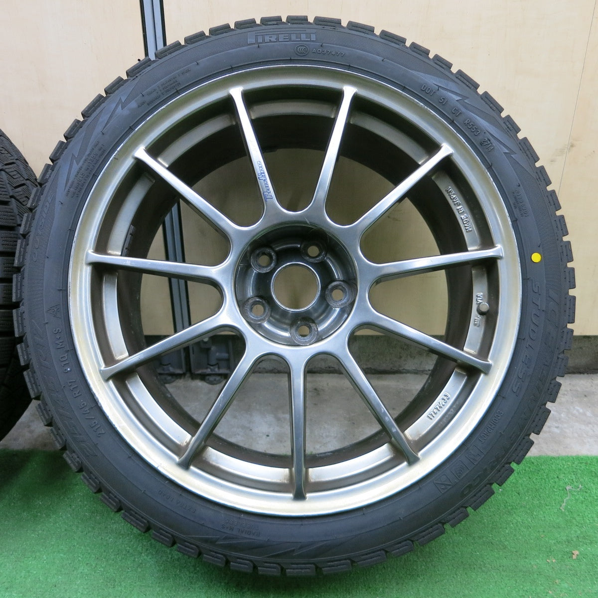 *送料無料* 4本価格★Partire ASSO 215/45R17 スタッドレス ピレリ アイスアシンメトリコ パルティーレ アッソ PCD100/5H★4061802ナス