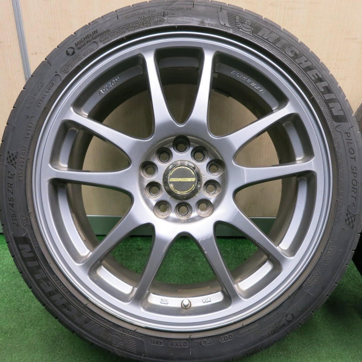 *送料無料* 4本価格★215/45R17 ミシュラン パイロットスポーツ4 SCHNEIDER シュナイダー PCD100 114.3/5H マルチ★4032411HAノ