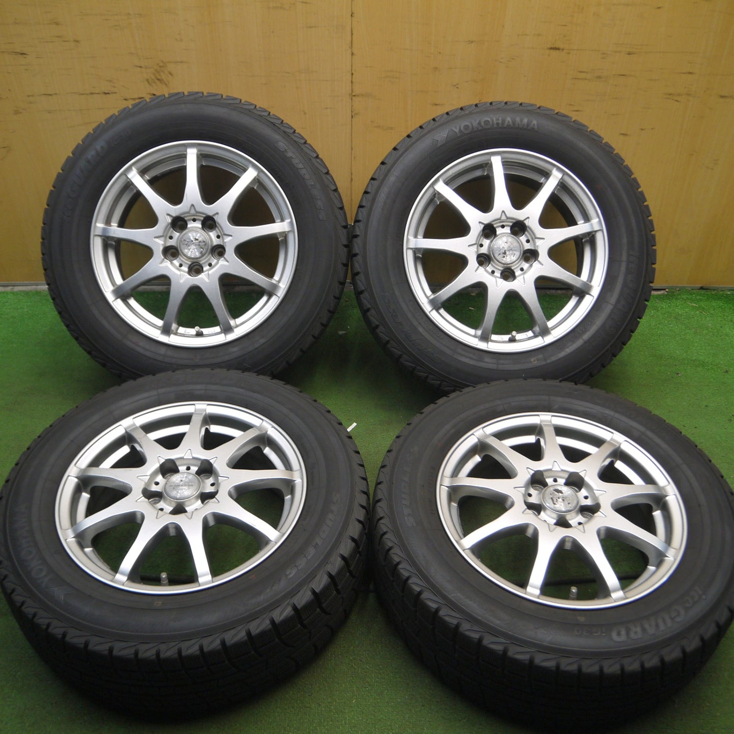 *送料無料* バリ溝！8.5分★プリウス等 195/65R15 スタッドレス ヨコハマ アイスガード iG30 ZACK Sport-9 MONZA ザック PCD100/5H★4040214Hス