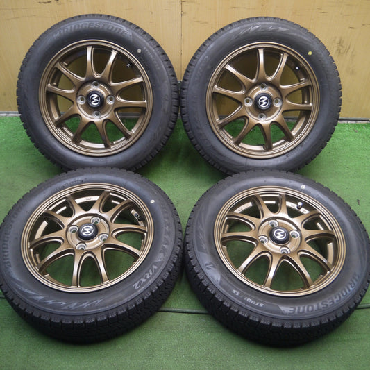 *送料無料* バリ溝！22年！キレイ！9.5分★スタッドレス 155/65R14 ブリヂストン ブリザック VRX2 S-HOLD 14インチ PCD100/4H★4031503Hス