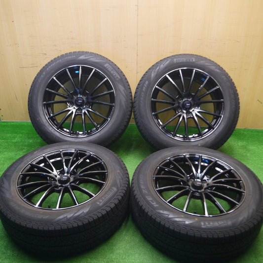 [送料無料] バリ溝！22年！キレイ！9.5分以上★WedsSport SA-35R AMF 225/60R18 スタッドレス ピレリ アイスゼロ アシンメトリコ ウェッズスポーツ PCD114.3/5H★4101105Hス