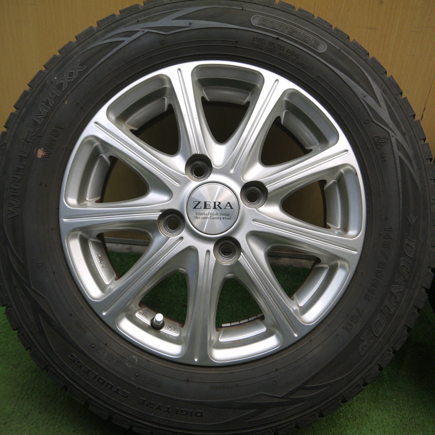 *送料無料* 4本価格★スタッドレス 145/80R13 ダンロップ ウインターマックス WM01 ZERA 13インチ PCD100/4H★4040207Hス