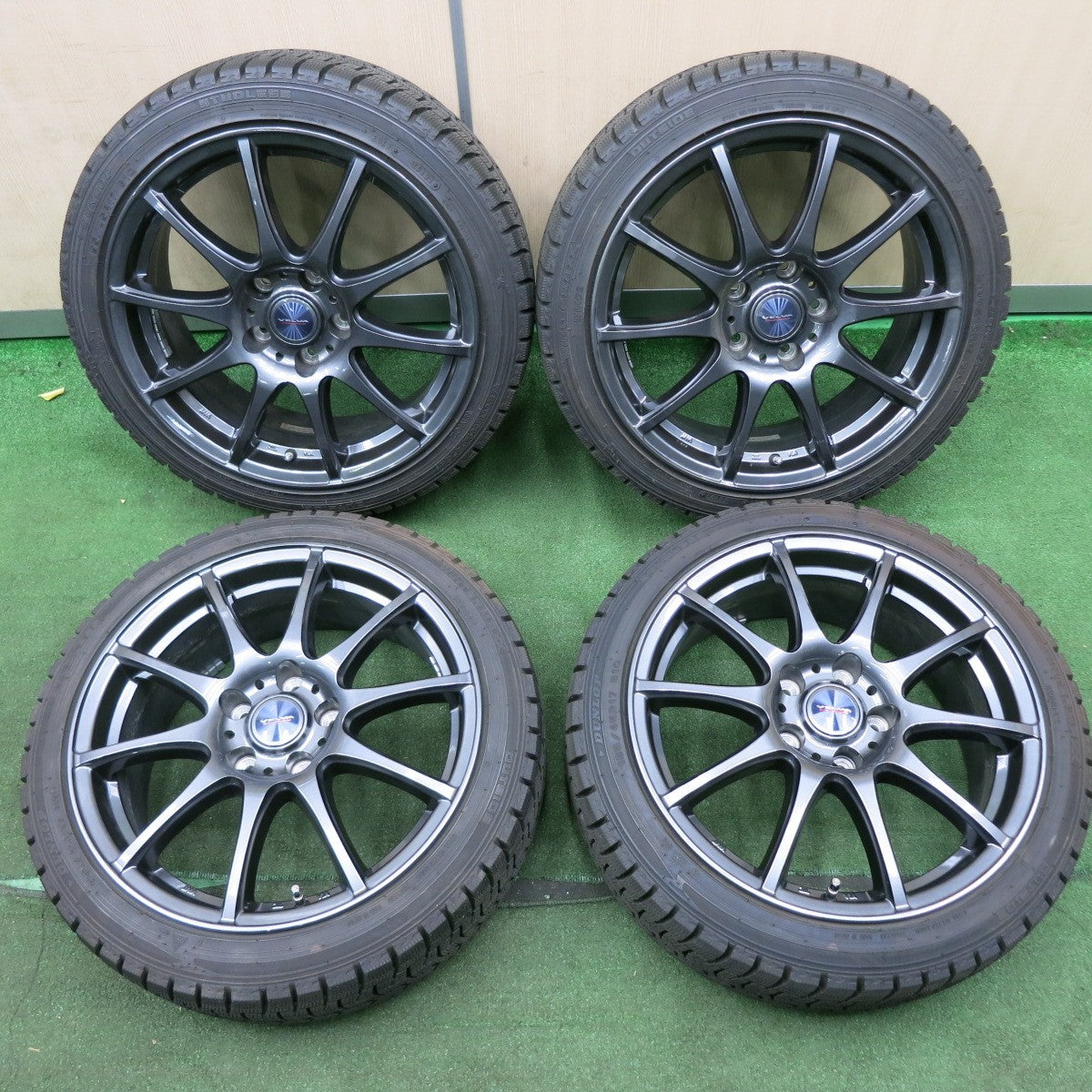 *送料無料* バリ溝！21年！キレイ！8.5分★スタッドレス 195/45R17 ダンロップ ウインターマックス WM02 VELVA CHARGE ヴェルヴァ 17インチ PCD114.3/5H★4061104NJス