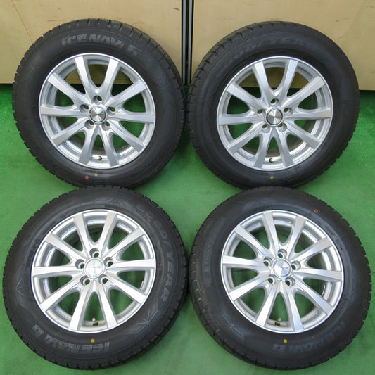 *送料無料* バリ溝！キレイ！8.5分★プリウス 等 195/65R15 スタッドレス グッドイヤー アイスナビ6 ravrion RS01 ラブリオン 15インチ PCD100/5H★4091107イス