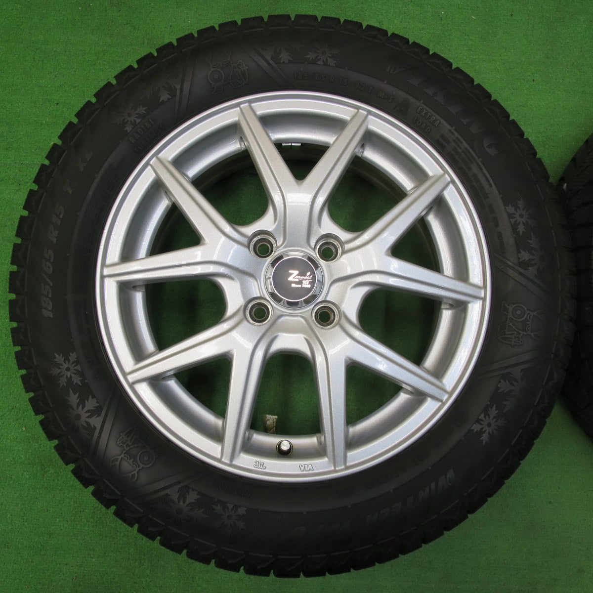 *送料無料* バリ溝！21年！キレイ！9分★スタッドレス 185/65R15 バイキング WINTECH WT6 Zmeist M5 15インチ  PCD100/4H★4070401イス