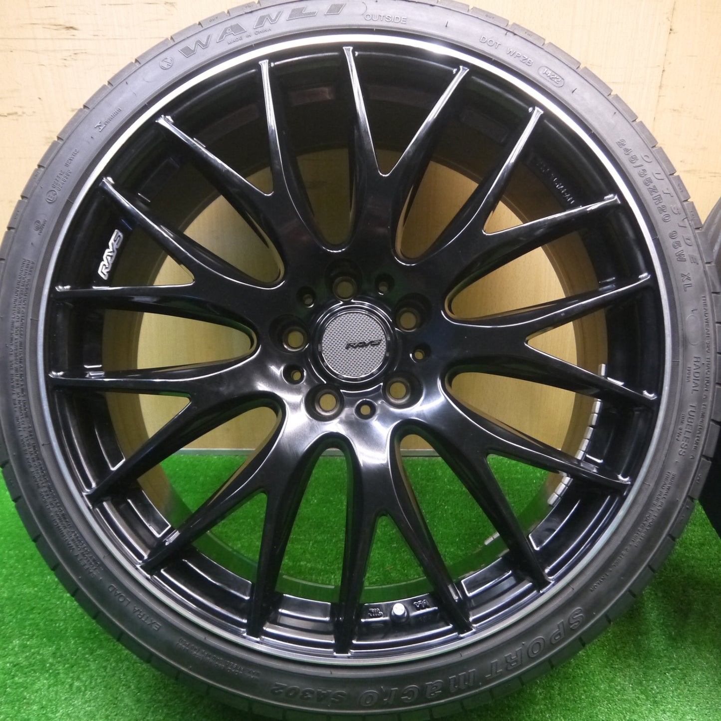 *送料無料* バリ溝！22年！キレイ！8.5分★RAYS HOMURA 2X9 245/35R20 ワンリ SPORT macro SA302 2×9 レイズ ホムラ PCD114.3/5H★4090405Hノ