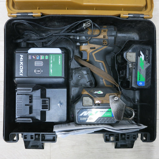 [送料無料] バッテリー2個◆ハイコーキ マルチボルト コードレス インパクト ドライバー DC36V WH36DC 2XPS 充電器 ケース付き 限定色 キャメル HiKOKI 電動 工具◆