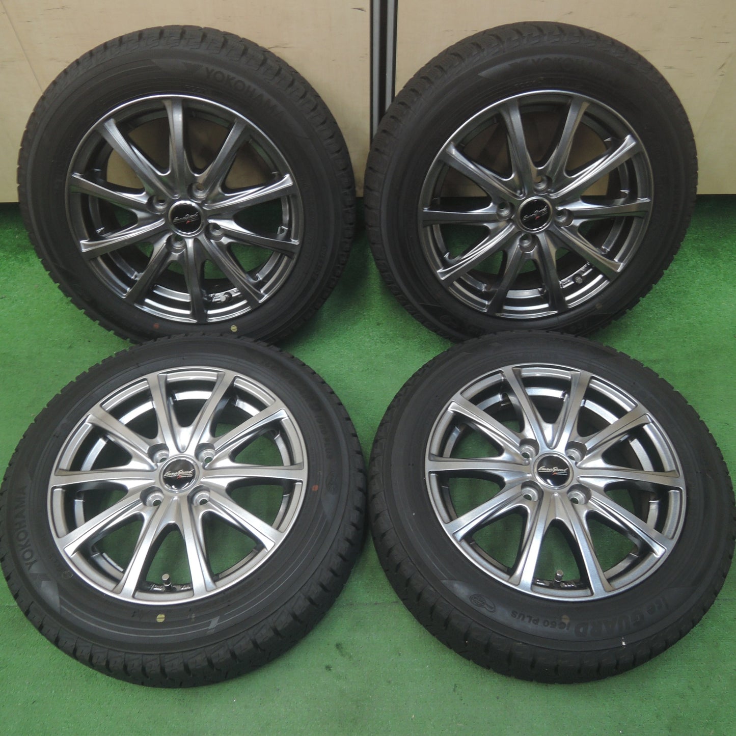 *送料無料* バリ溝！キレイ！ほぼ10分★スタッドレス 165/65R14 ヨコハマ アイスガード iG50 プラス EuroSpeed MANARAY SPORT PCD100/4H★4071604SYス