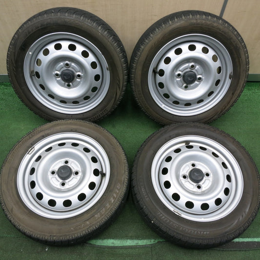 *送料無料* キレイ★ダイハツ ムーヴ 純正 スチール 155/65R14 スタッドレス ブリヂストン ブリザック VRX 14インチ PCD100/4H★4050801HAス