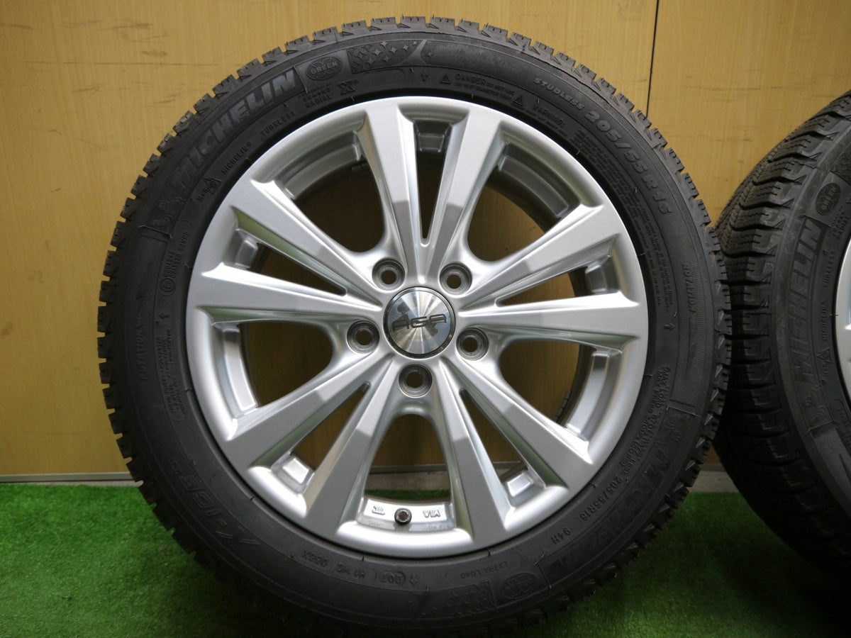 [送料無料] バリ溝！キレイ！9.5分★205/55R16 ワーゲン等  スタッドレス ミシュラン X-ICE XI3 AGA 16インチ PCD112/5H★2030803クス