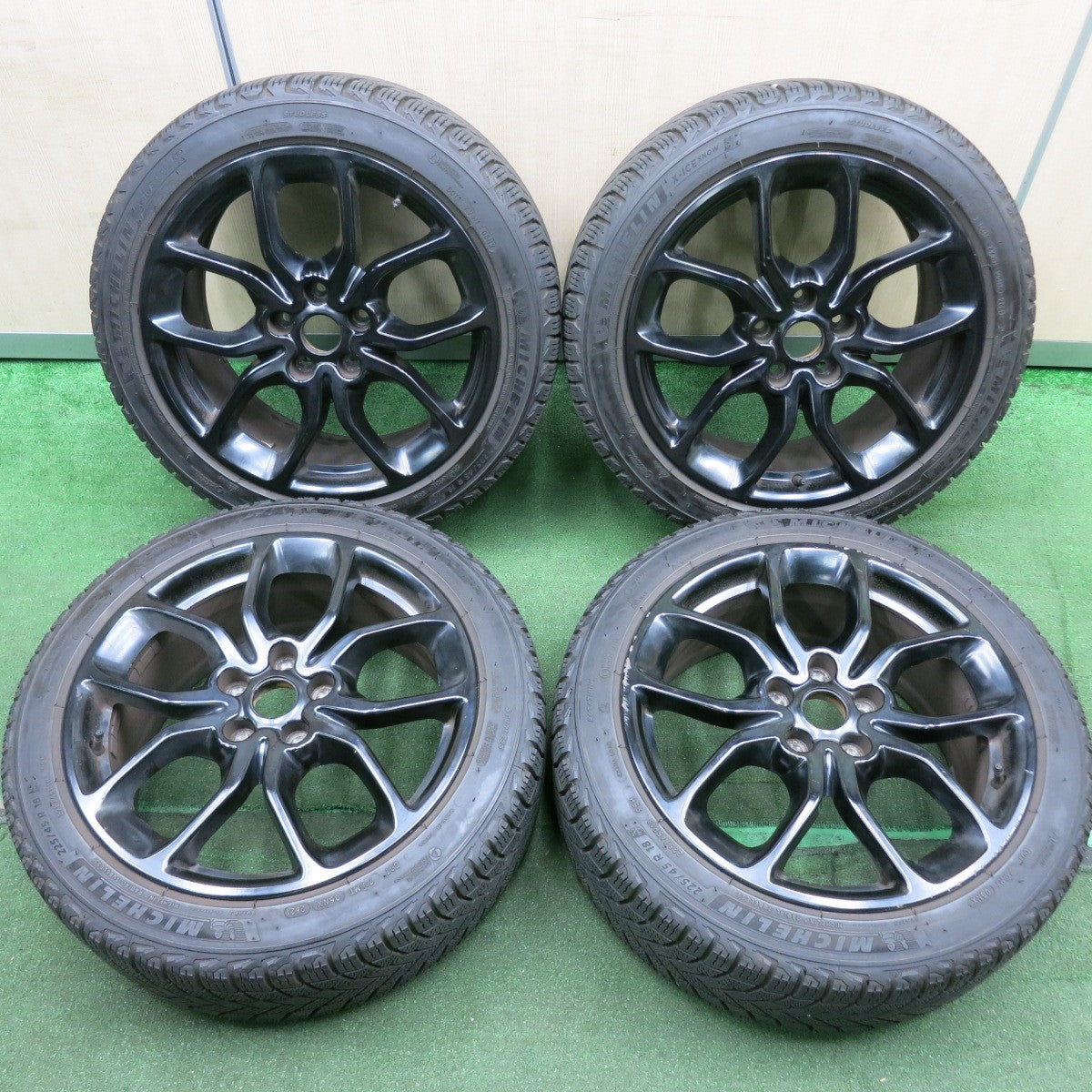 *送料無料* バリ溝！21年！9分★ルノー メガーヌ RS 純正 225/45R18 スタッドレス ミシュラン X-ICE SNOW 18インチ PCD114.3/5H★4070201HAス