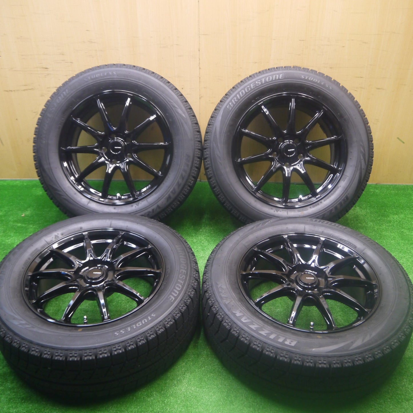 *送料無料* バリ溝！20年！キレイ！ほぼ10分★スタッドレス G-SPEED 225/60R17 ブリヂストン ブリザック VRX Gスピード 17インチ PCD114.3/5H★4081907Hス