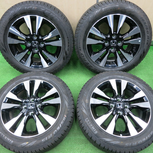 [送料無料] バリ溝！22年！9.5分★ホンダ GP7 フィット シャトル 純正 185/60R15 スタッドレス ピレリ アイスゼロ アシンメトリコ 15インチ PCD100/4H★4113003NJス