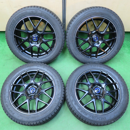 *送料無料* バリ溝！22年！キレイ！ほぼ10分★スタッドレス LEONIS NAVIA06 215/55R17 トーヨー オブザーブ GIZ2 AMF レオニス ナヴィア PCD114.3/5H★4060801イス