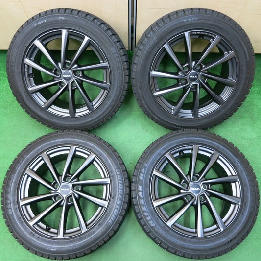 *送料無料* バリ溝！キレイ！9.5分★ベンツ等 BORBET TYPE V MAK 225/55R17 スタッドレス ブリヂストン ブリザック RFT ボルベット PCD112/5H★4041310イス