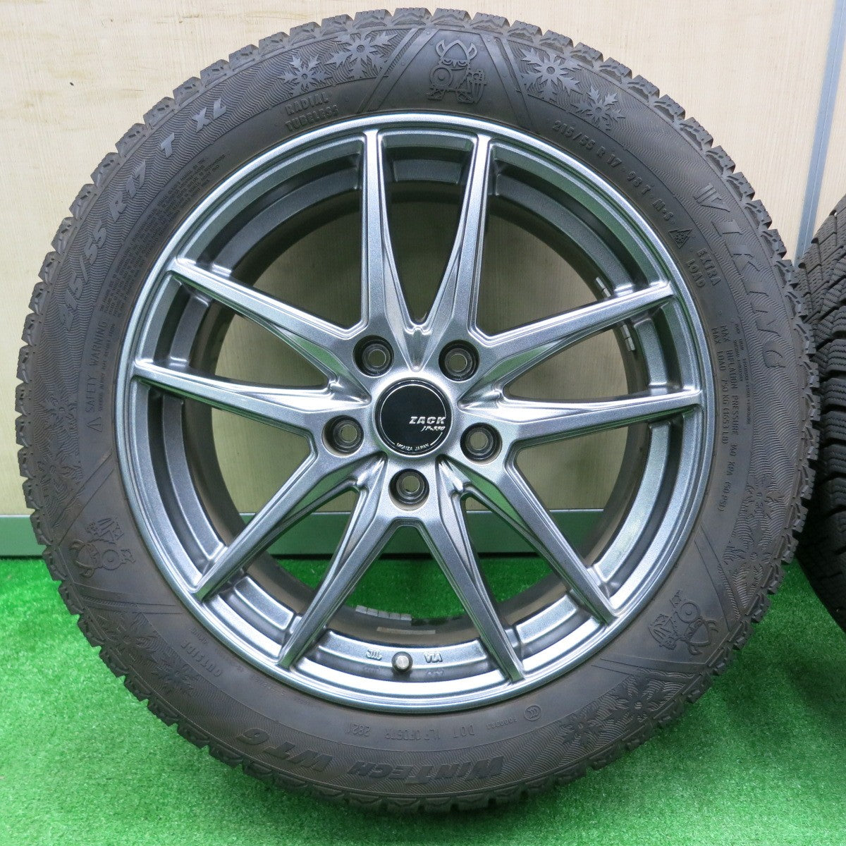 [送料無料] バリ溝！21年！キレイ！8.5分★スタッドレス 215/55R17 バイキング WINTECH WT6 ZACK JP-550 MONZA ザック PCD114.3/5H★4100107NJス