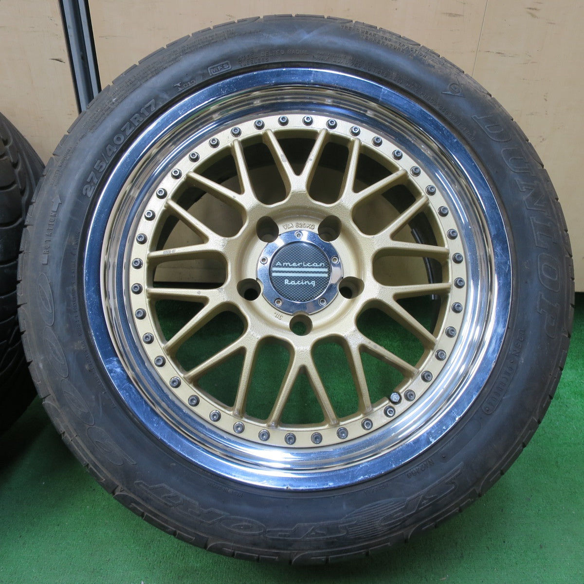 *送料無料* 4本価格★シボレー 等 American Racing 275/40R17 ダンロップ SPスポーツ 9000 アメリカン レーシング PCD120.65/5H★4090107IMノ