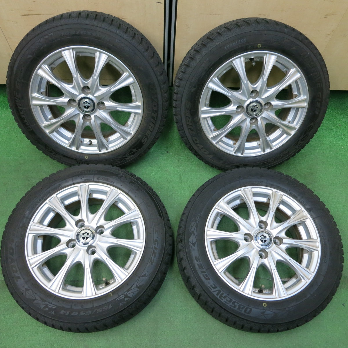 [送料無料] バリ溝！21年！キレイ！8.5分★スタッドレス 165/65R14 トーヨー オブザーブ GIZ2 JOKER weds ジョーカー 14インチ PCD100/4H★4092609SYス