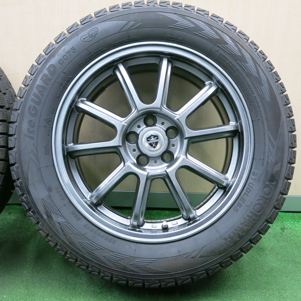 *送料無料* バリ溝！21年！キレイ！9分★XV 等 225/60R17 スタッドレス ヨコハマ アイスガード G075 ESTROSA エステローザ  17インチ PCD100/5H★4051406NJス