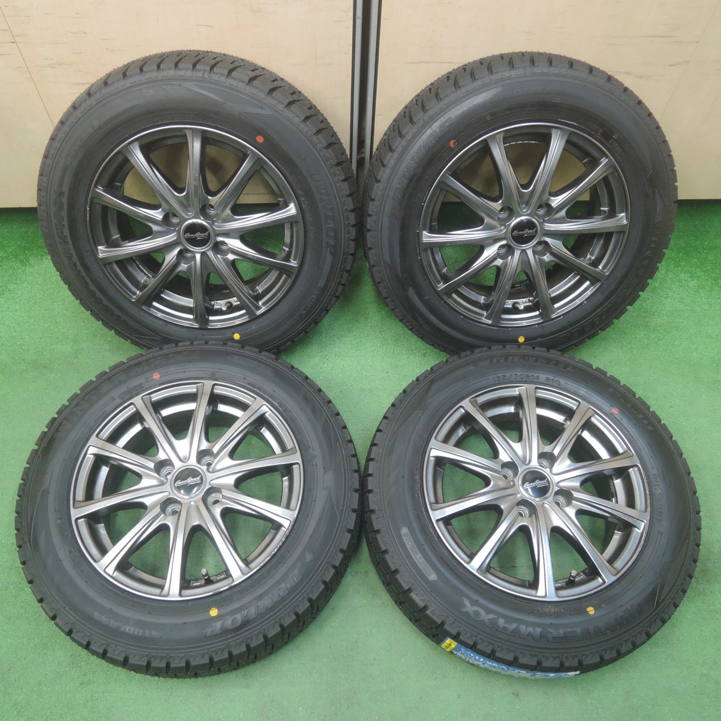 *送料無料* タイヤのみ未使用！21年★スタッドレス 165/70R14 ダンロップ ウインターマックス WM02 EuroSpeed MANARAY SPORT PCD100/4H★4032006SYス