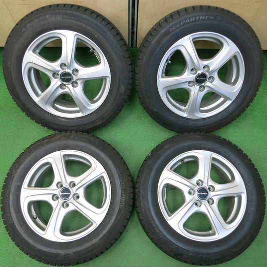 *送料無料* バリ溝！キレイ！9.5分★プリウス等 185/65R15 スタッドレス ブリヂストン アイスパートナー2 BALMINUM バルミナ PCD100/5H★4040207イス