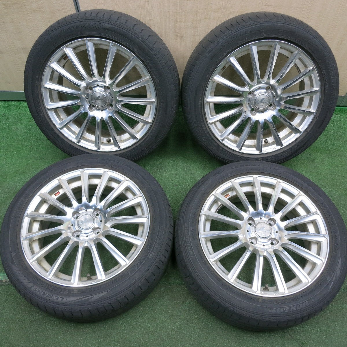 *送料無料* 4本価格★LEONIS FW 195/50R16 ダンロップ LE MANS V レオニス ルマン5 16インチ PCD100/4H★4053007HAノ