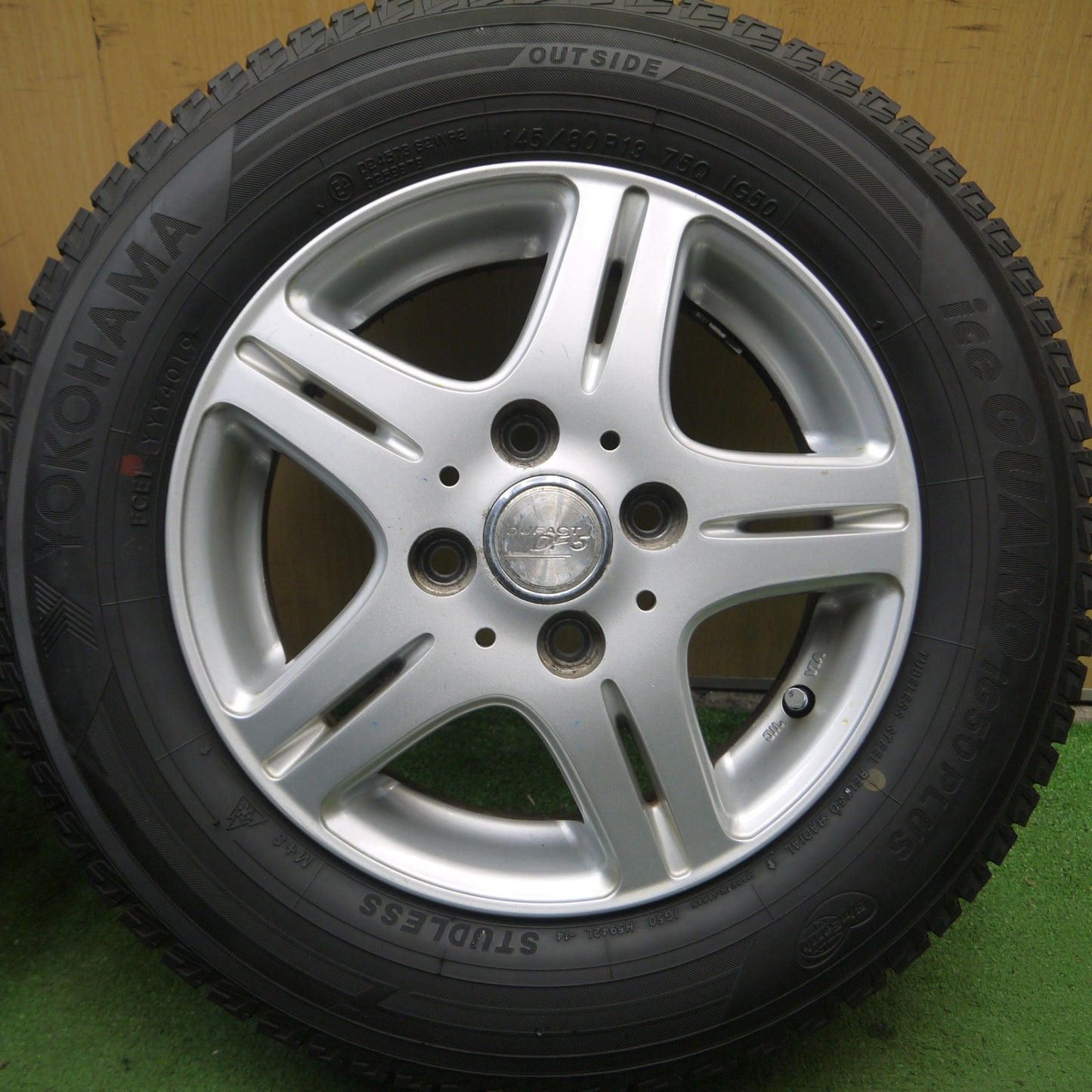 *送料無料* バリ溝！8.5分★スタッドレス 145/80R13 ヨコハマ アイスガード iG50 プラス DUFACT DF5 デュファクト 13インチ PCD100/4H★4050709Hス